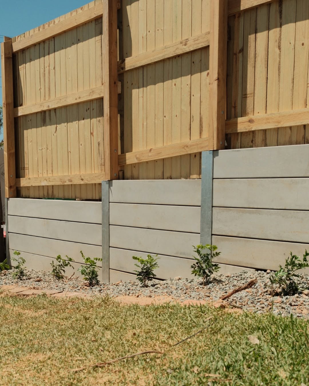 Concrete sleeper retaining wall Cannon Hill Brisbane QLD — MJ GreenGuard