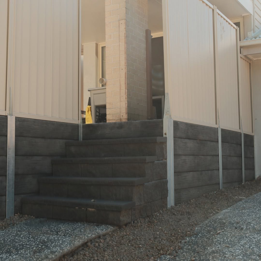 Concrete sleeper retaining wall Springfield QLD — MJ GreenGuard